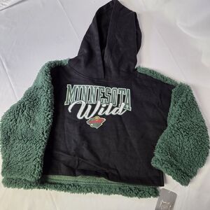NHL Minnesota Wild Kids Hoodie - Black and Green Size 4/5